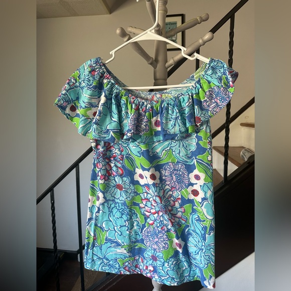 Lilly Pulitzer Blue, Pink and Coral Floral Top - Picture 2 of 4